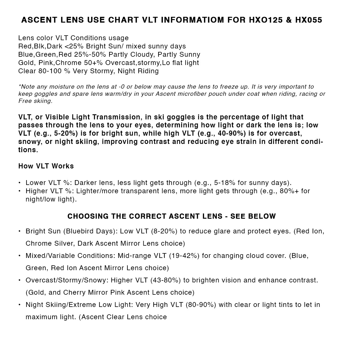 Ascent HX125 Road Trip Magnetic Lens Goggles Large/Mid/Narrow